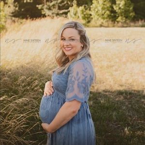 Pinkblush lace maternity dress